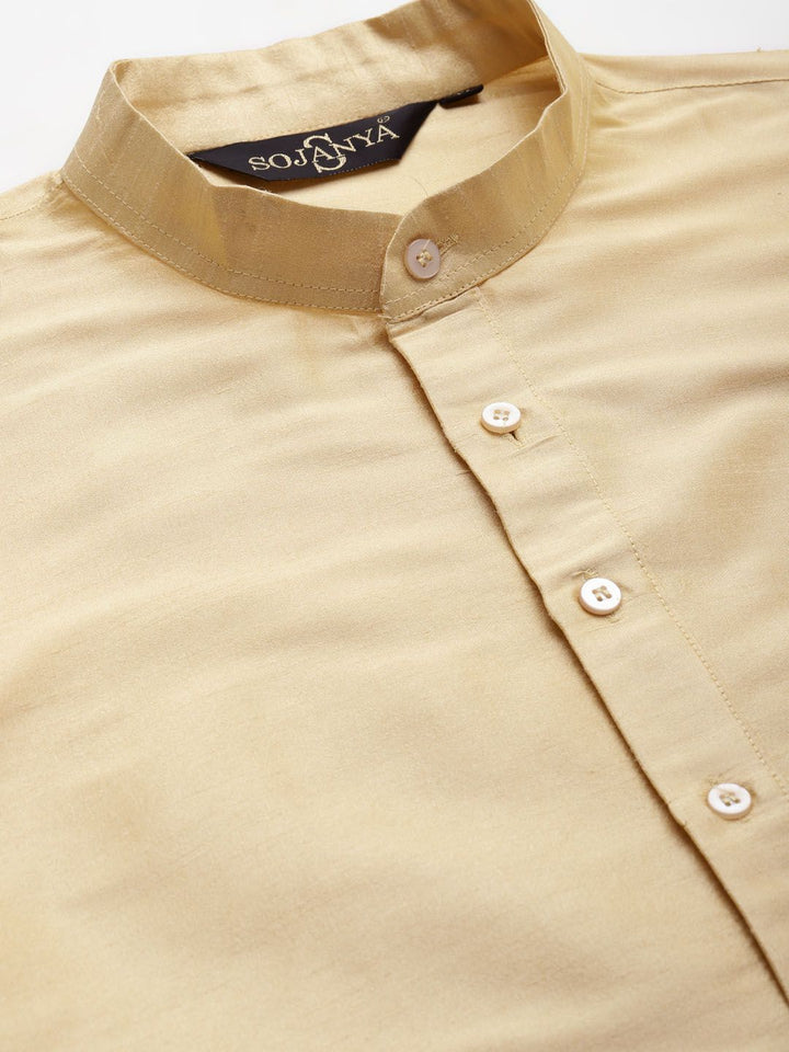 SOJANYA Men Beige & Blue Kurta with Churidar