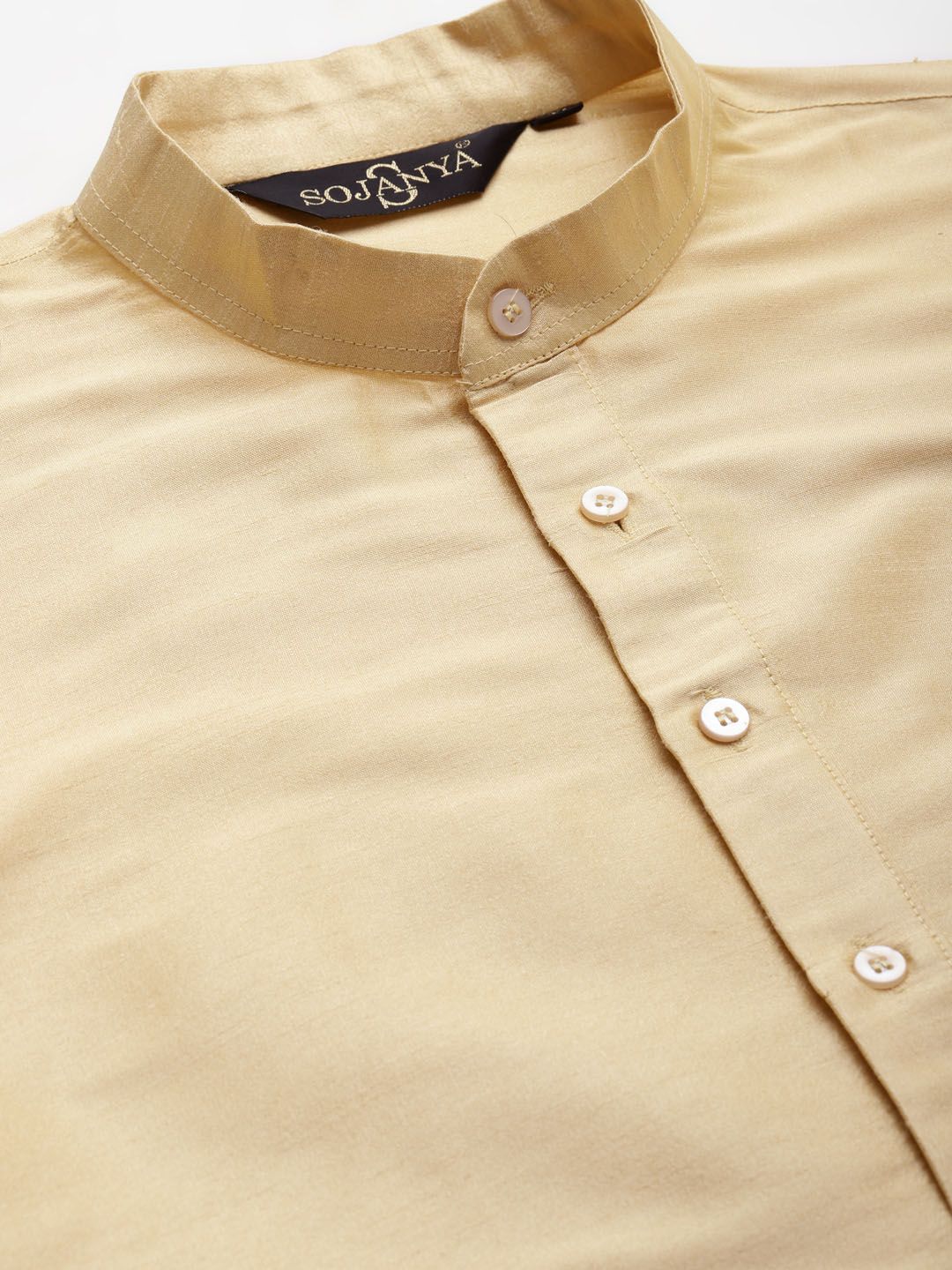 SOJANYA Men Beige & Blue Kurta with Churidar