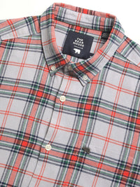 THE BEAR HOUSE Slim Fit Button-Down Collar Tartan Checked Pure Cotton Casual Shirt