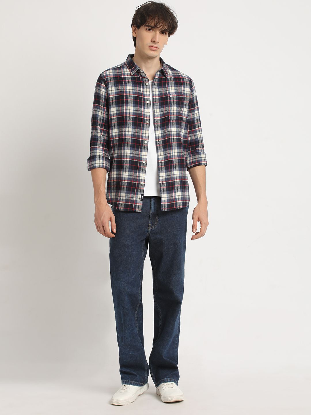 THE BEAR HOUSE Men's Checked Slim Fit Casual Shirt