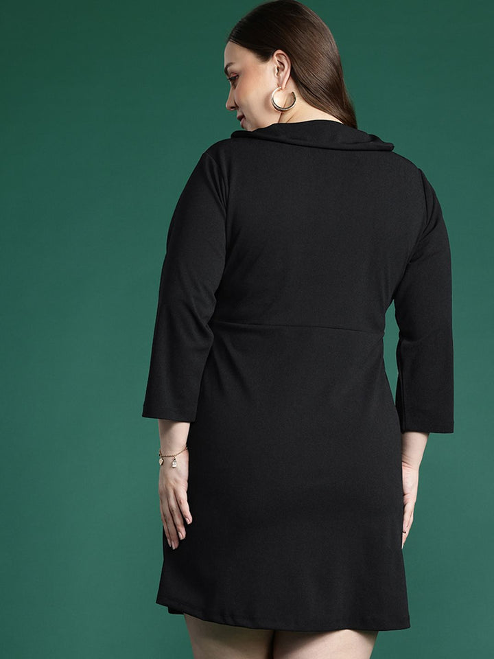 DressBerry Plus Size Layered Fit & Flare Mini Dress