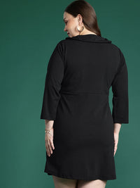 DressBerry Plus Size Layered Fit & Flare Mini Dress