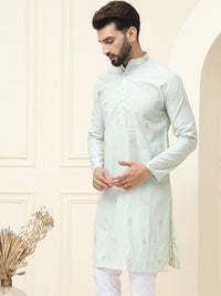 SOJANYA Geometric Woven Design Cotton Silk Kurta