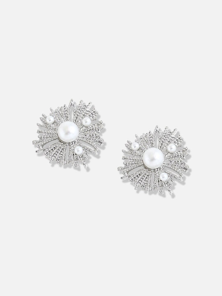 SOHI Silver-Plated Pearls-Studded Jewellery Set