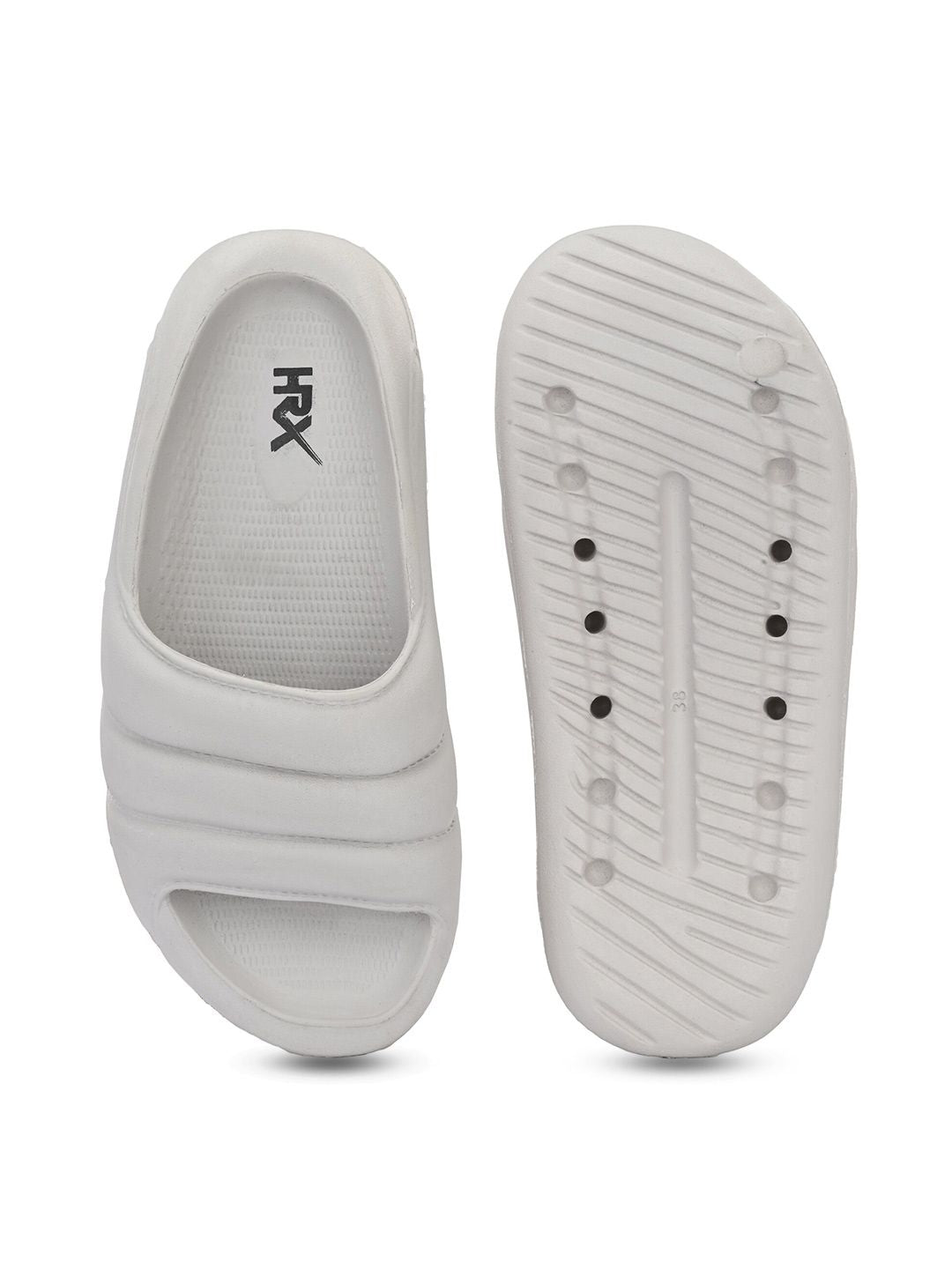 HRX by Hrithik Roshan Women Beige Textured Rubber Sliders
