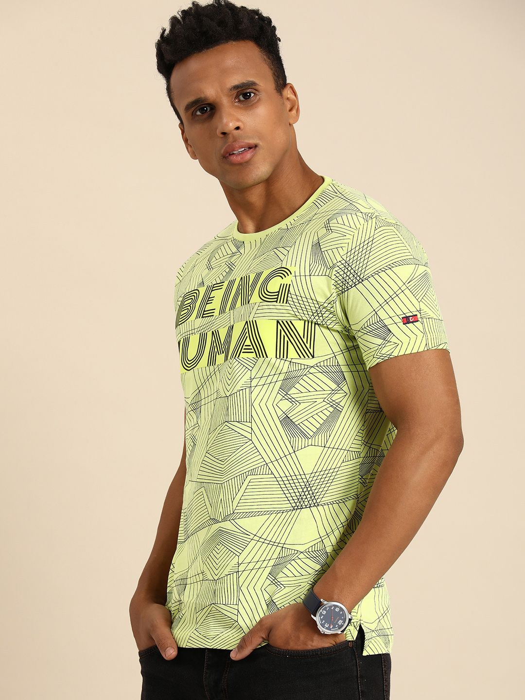 Being Human Typography Printed Pure Cotton T-shirt