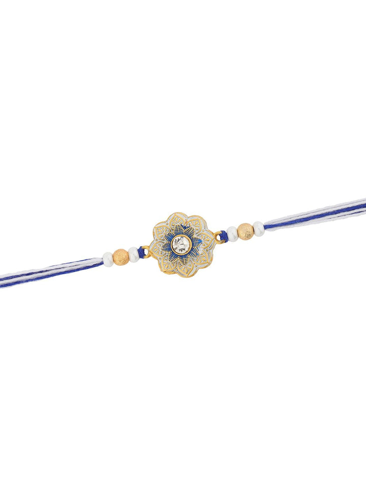 Voylla Radiant Floral Designer Benang Manik Rakhi Dengan Roli Chawal