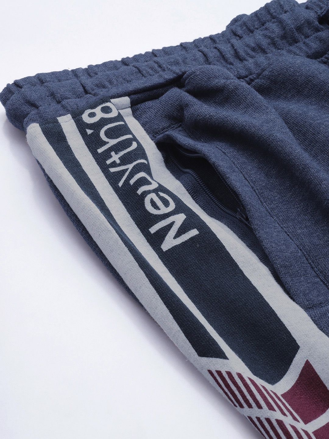 The Indian Garage Co Men Navy Blue & White Printed Jogger