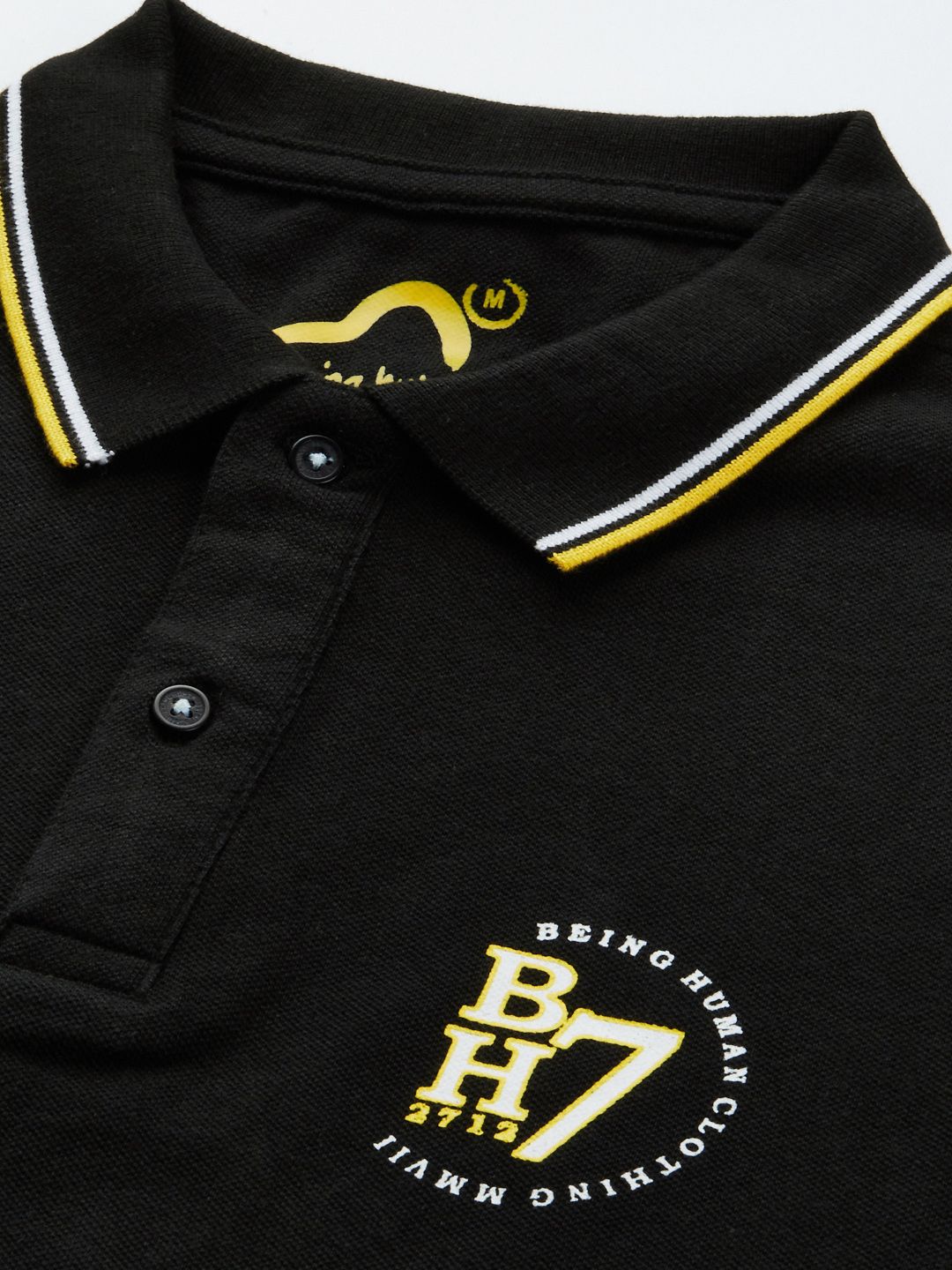 Menjadi T-shirt Lelaki Polo Kolar Polo Hitam Kapas Tumpahan T-shirt Kapas Slim Dengan Cetakan Logo Jenama