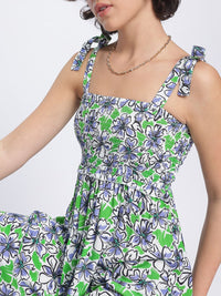 DressBerry Floral Frenzy Smocked A-Line Dress