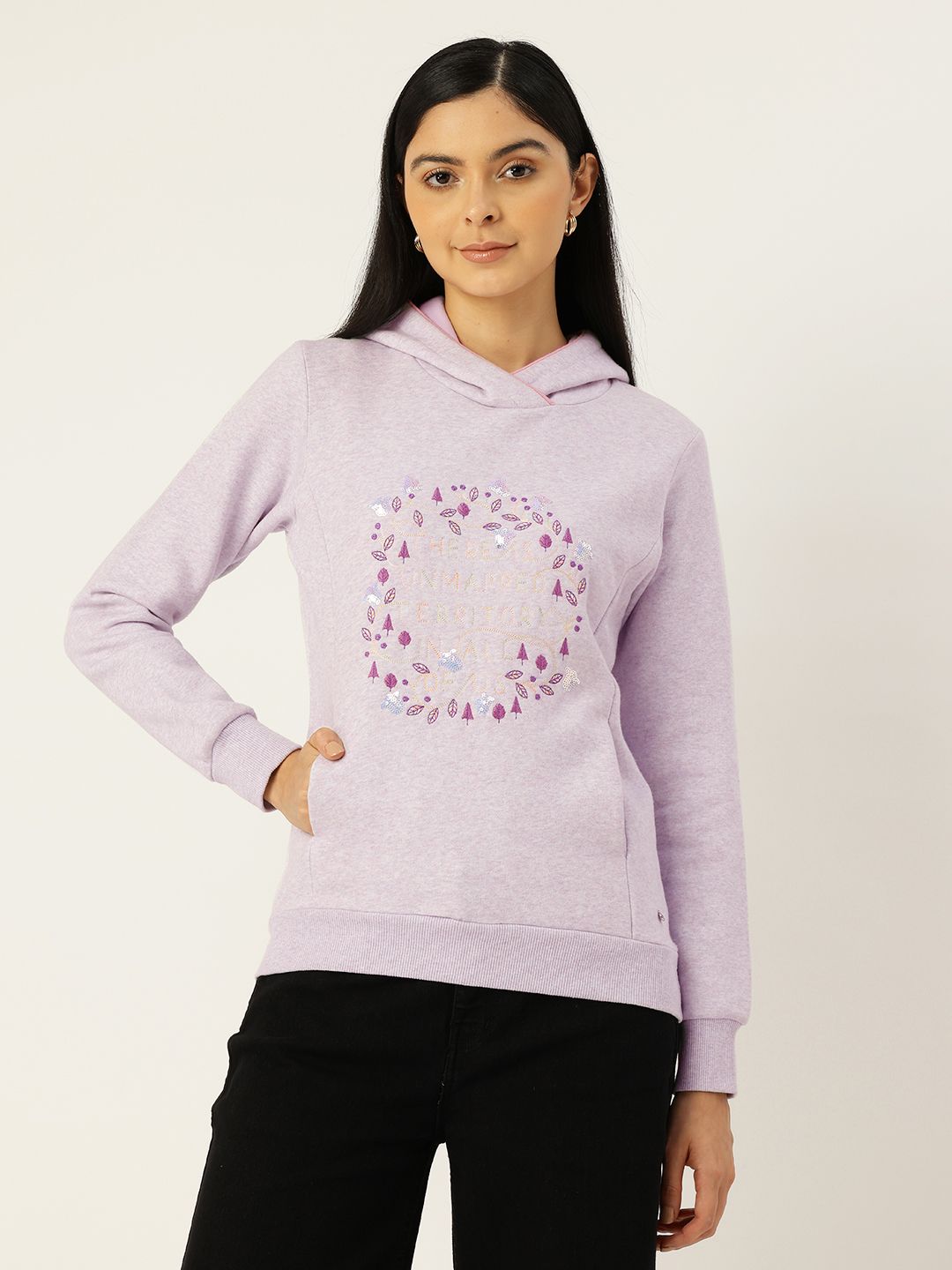 Monte Carlo Sequined Embroidered Hooded Sweatshirt