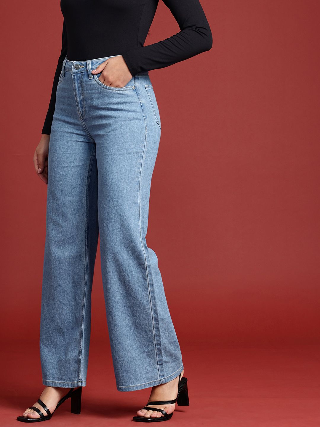 all about you Women Flared High-Rise Stretchable Jeans