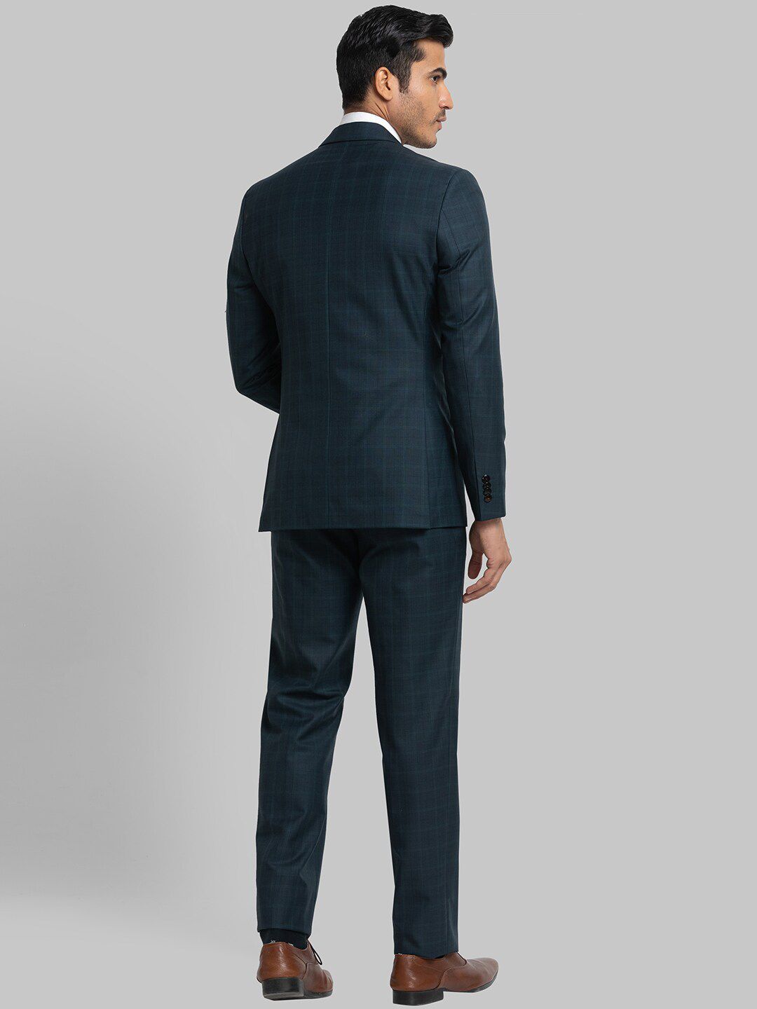 Raymond Men Checked Single Breasted Two Piece Formal Suit