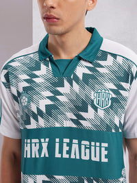 HRX by Hrithik Roshan Abstract & Typography Printed Polo Collar Football T-shirt