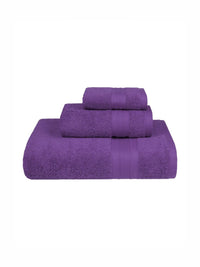 MYTRIDENT Soft Comfort Purple 3 Pieces Pure Cotton 500 GSM Towel Set
