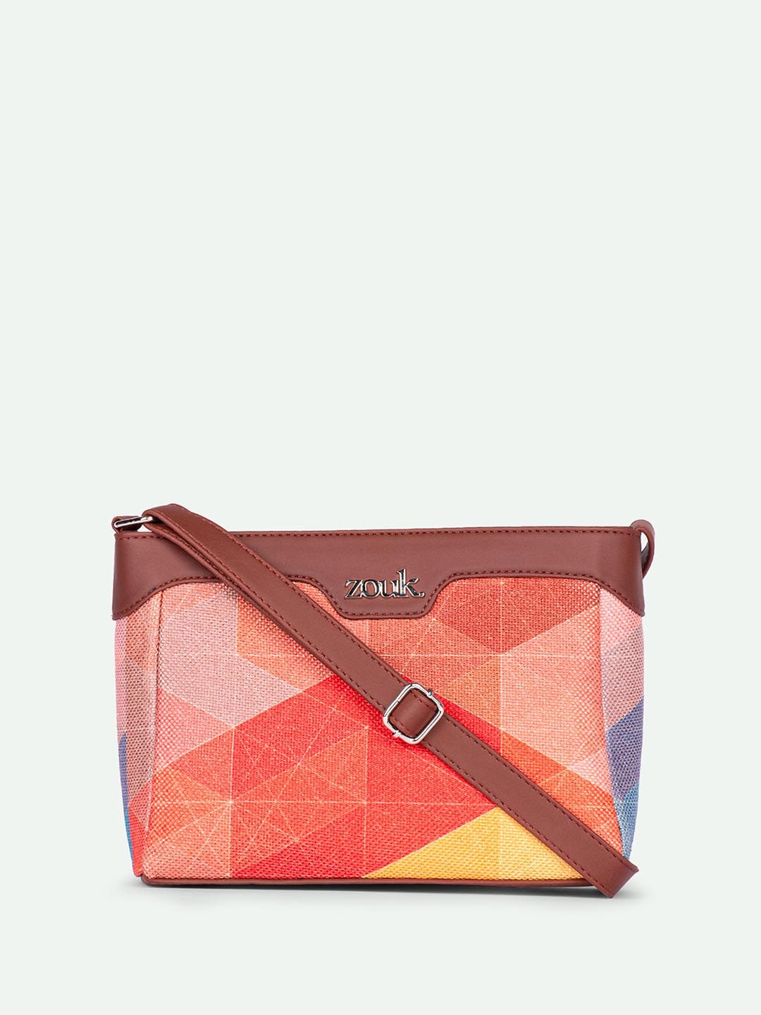 Zouk Geooptics Harmony Geometric Printed Structured Sling Bag