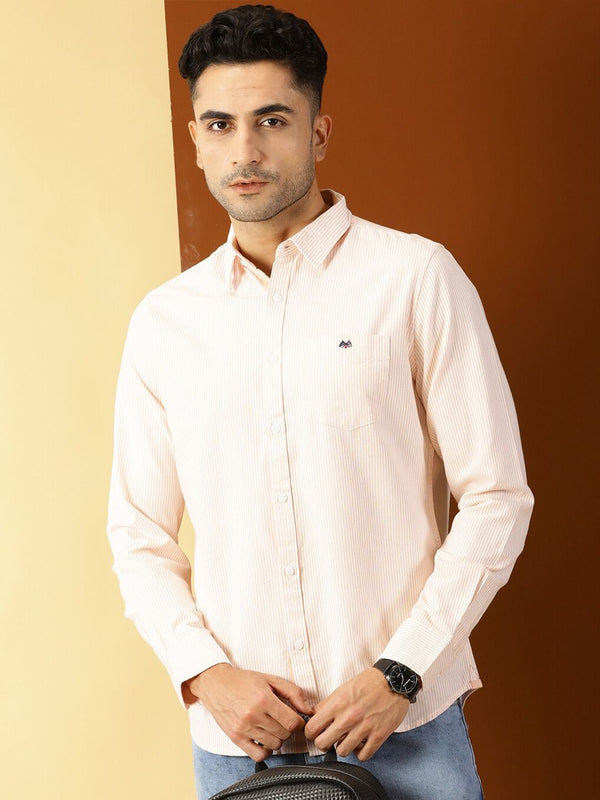 Thomas Scott Men Orange Smart Slim Fit Opaque Casual Shirt