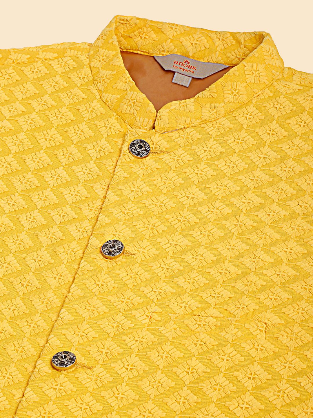 Anouk Yellow Embroidered Sequinned Nehru Jacket