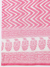Anouk Floral Printed Pure Cotton Straight Kurta with Trousers & Dupatta