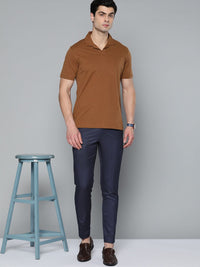 DENNISON Men Blue Smart Tapered Fit Easy Wash Trousers