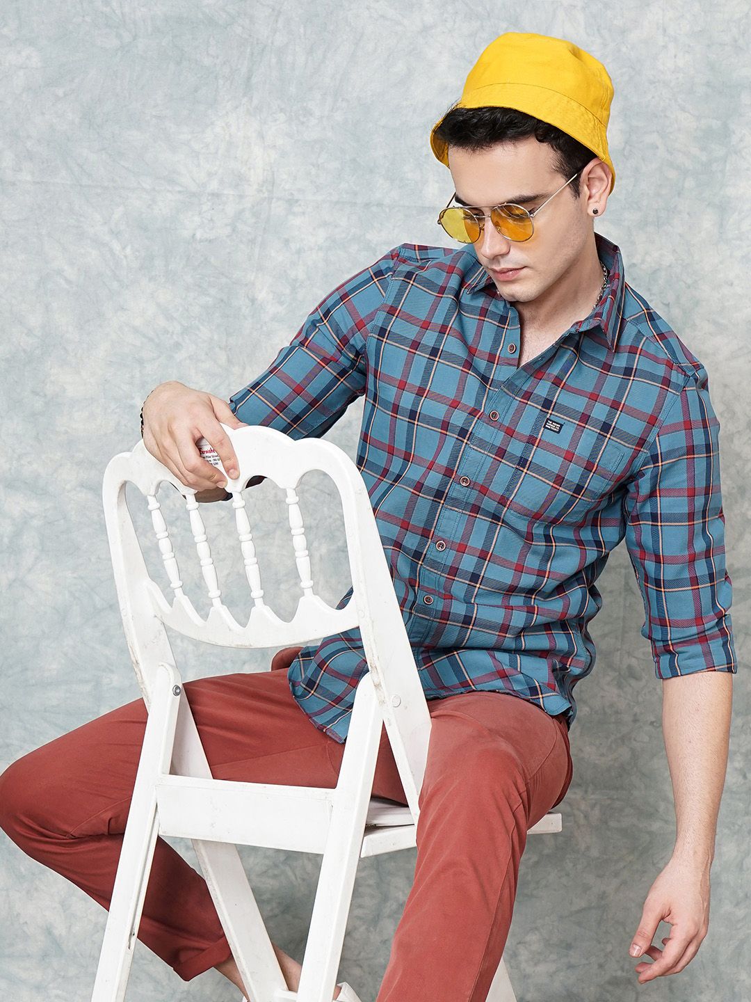 The Indian Garage Co Men Checked Cotton Casual Shirt