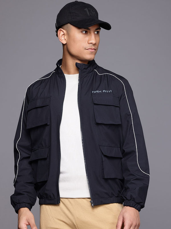 HRX by Hrithik Roshan Longline Cargo-Style Tailored Jacket