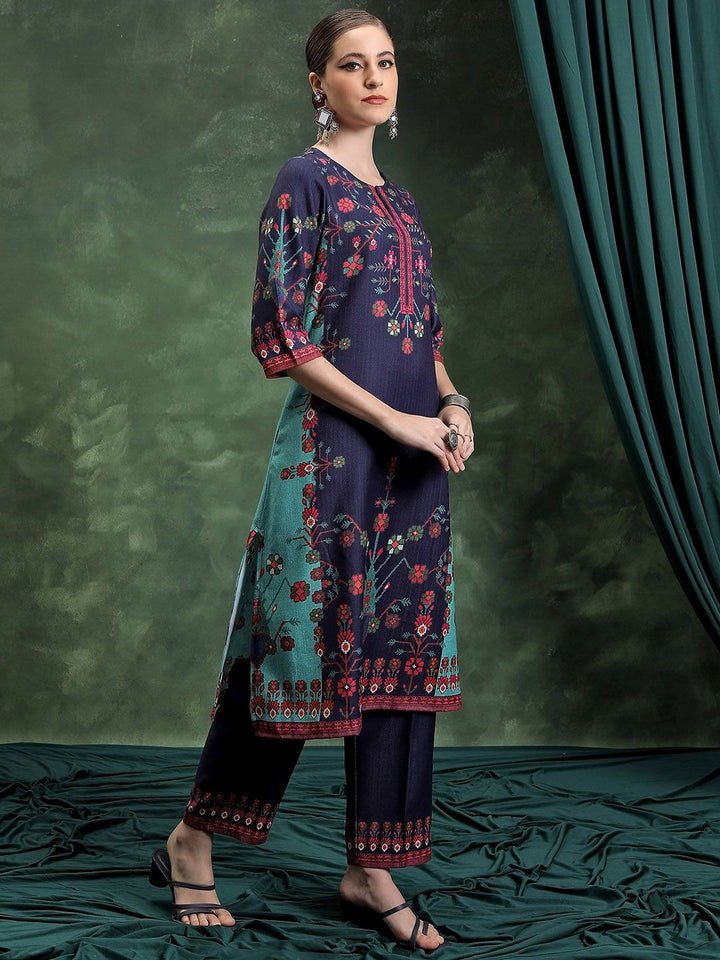 Vishudh Floral Printed Regular Kurta with Palazzos