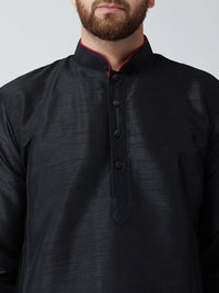 SOJANYA Men Black Solid Straight Kurta