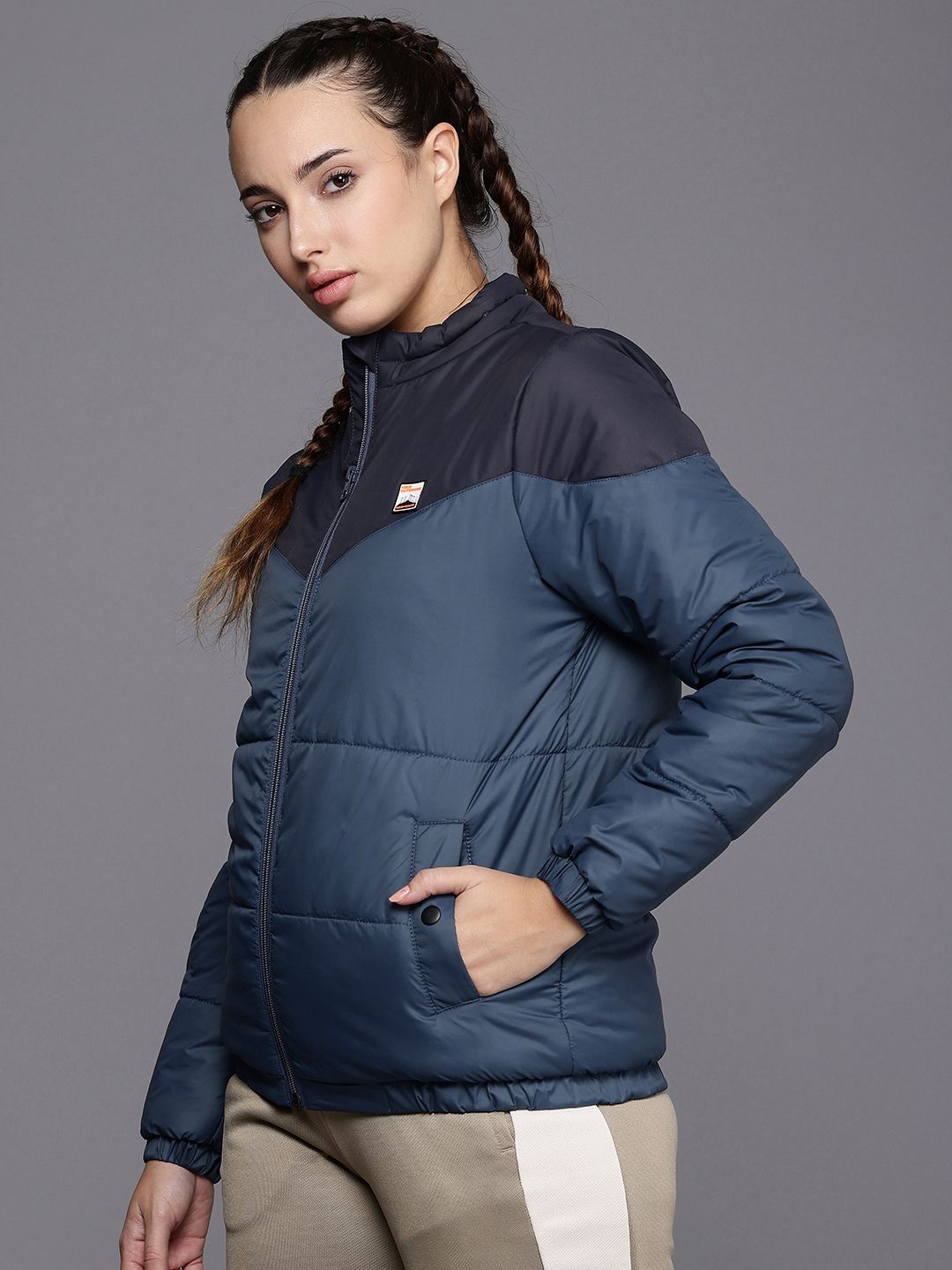 HRX by Hrithik Roshan Naturetherapy Rapid Dry Colourblocked Outdoor Padded Jacket