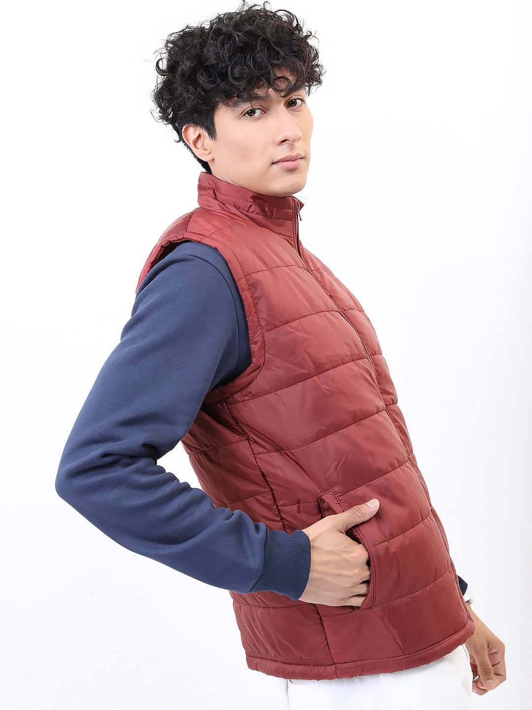 HIGHLANDER Men Red Solid Padded Jacket
