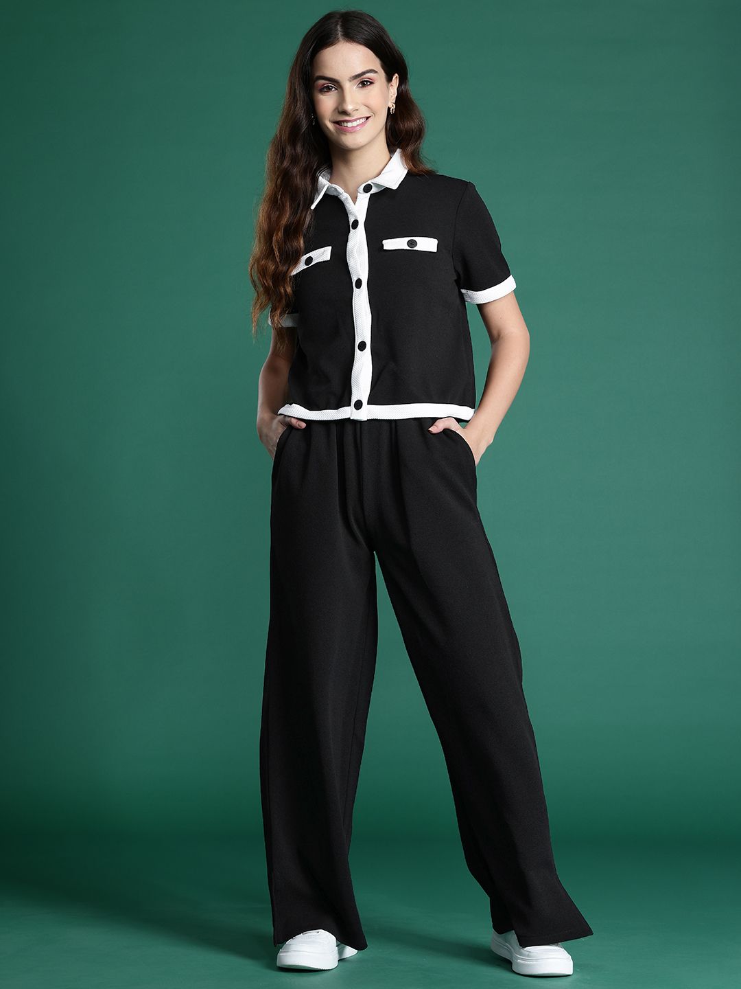 DressBerry Pocket Detail Shirt With Trousers Co-Ord Set