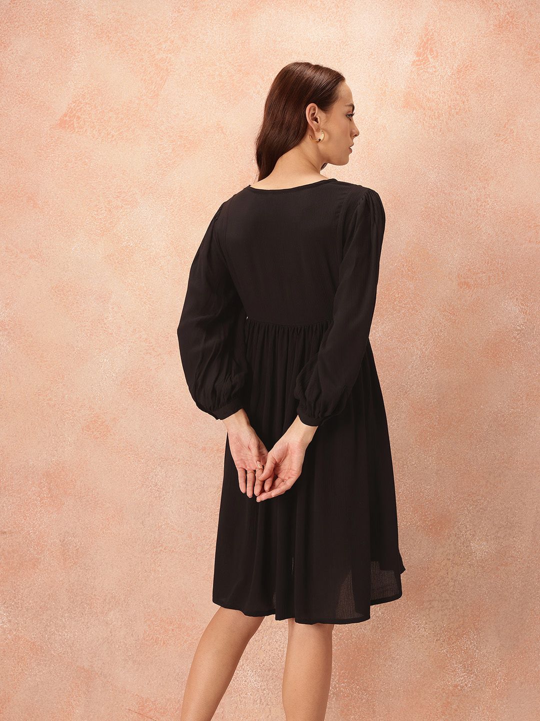 all about you Embroidered Detail A-Line Dress