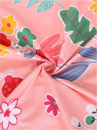 KLOTTHE Floral 300 TC Double King Bed Sheet with 2 Pillow Covers