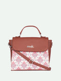 ZOUK Kashmiri Tulips Floral Printed Structured Handheld Bag