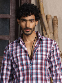 Thomas Scott Premium Tartan Checks Opaque Cotton Casual Shirt