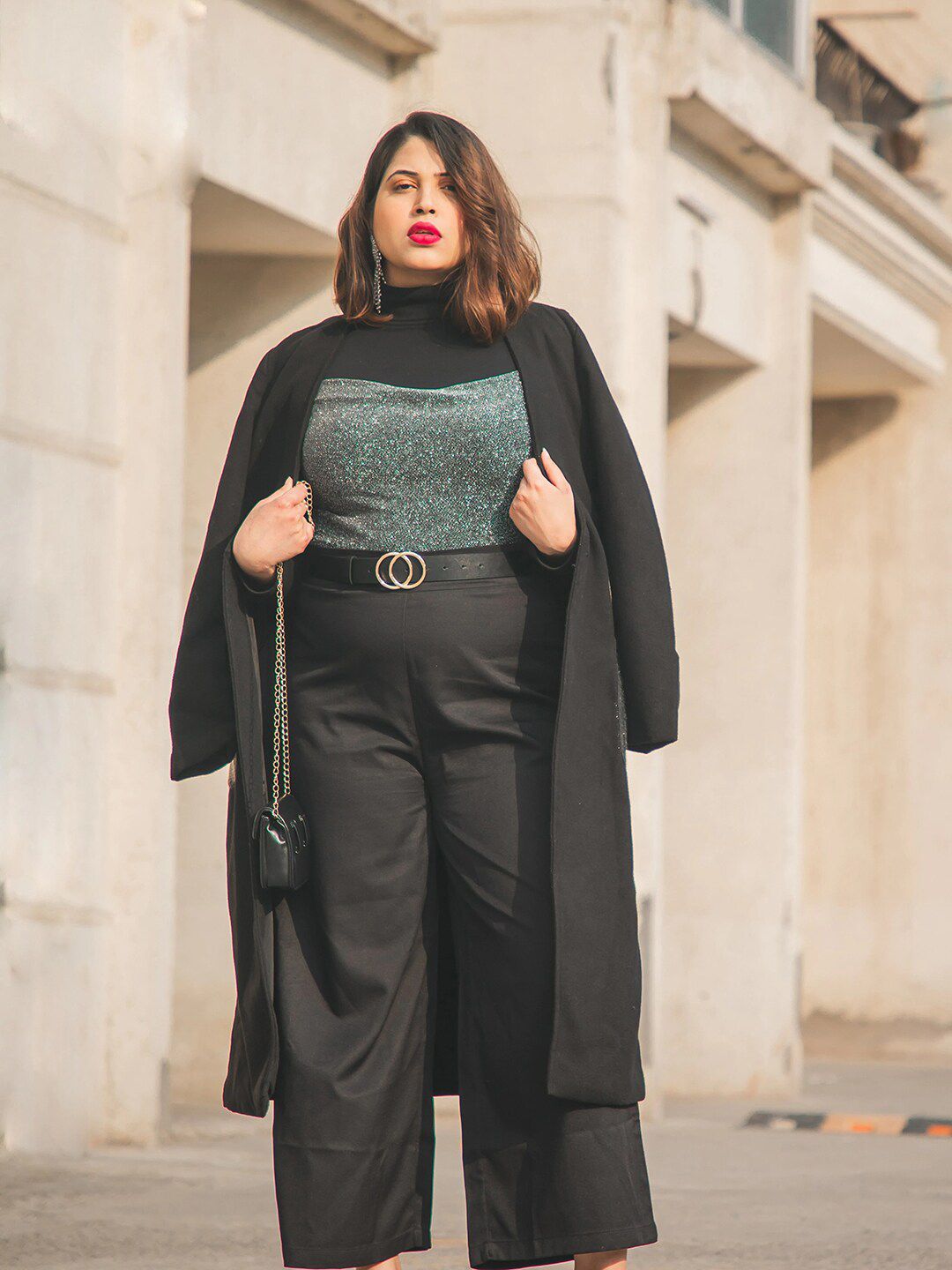 SASSAFRAS Women Black Ribbed Longline Open Front Shrug