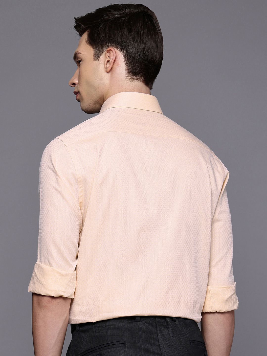 Raymond Slim Fit Textured Pure Cotton Formal Shirt