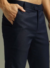 DENNISON Men Textured Smart Tapered Fit Trousers