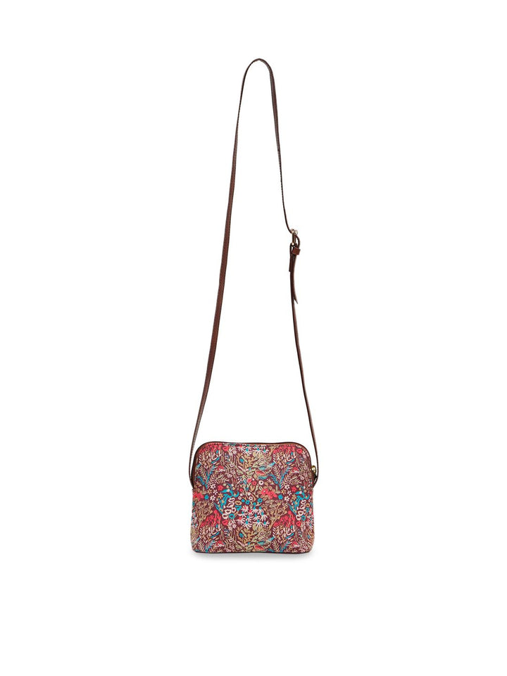 TEAL BY CHUMBAK Floral Printed Structured Sling Bag