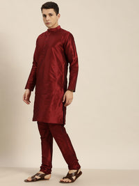 SOJANYA Maroon Mirror Work Kurta with Churidar