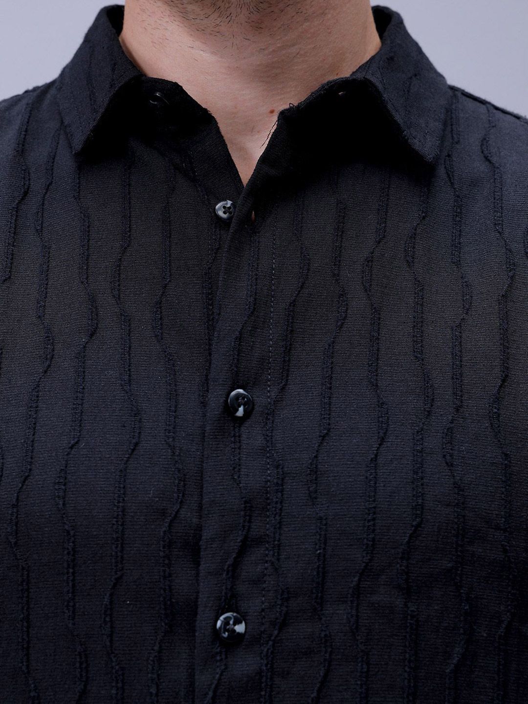 The Indian Garage Co Men Relaxed Fit Dobby Textured Resortwear Shirt