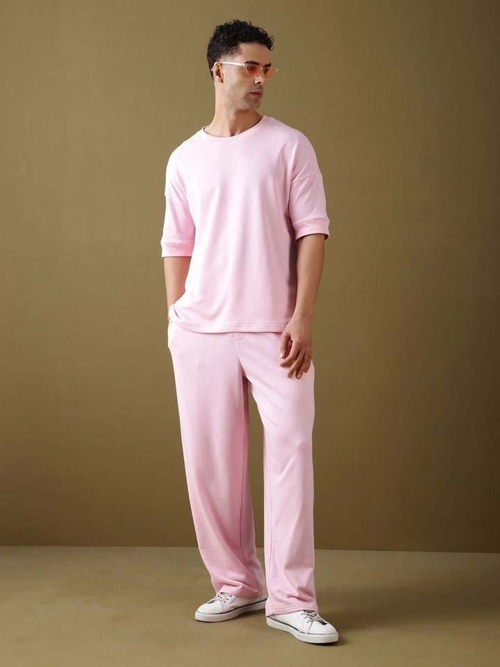 DILLINGER Men Solid Ultra Soft Drapey Cotton Oversized Drop Shoulder T-Shirt