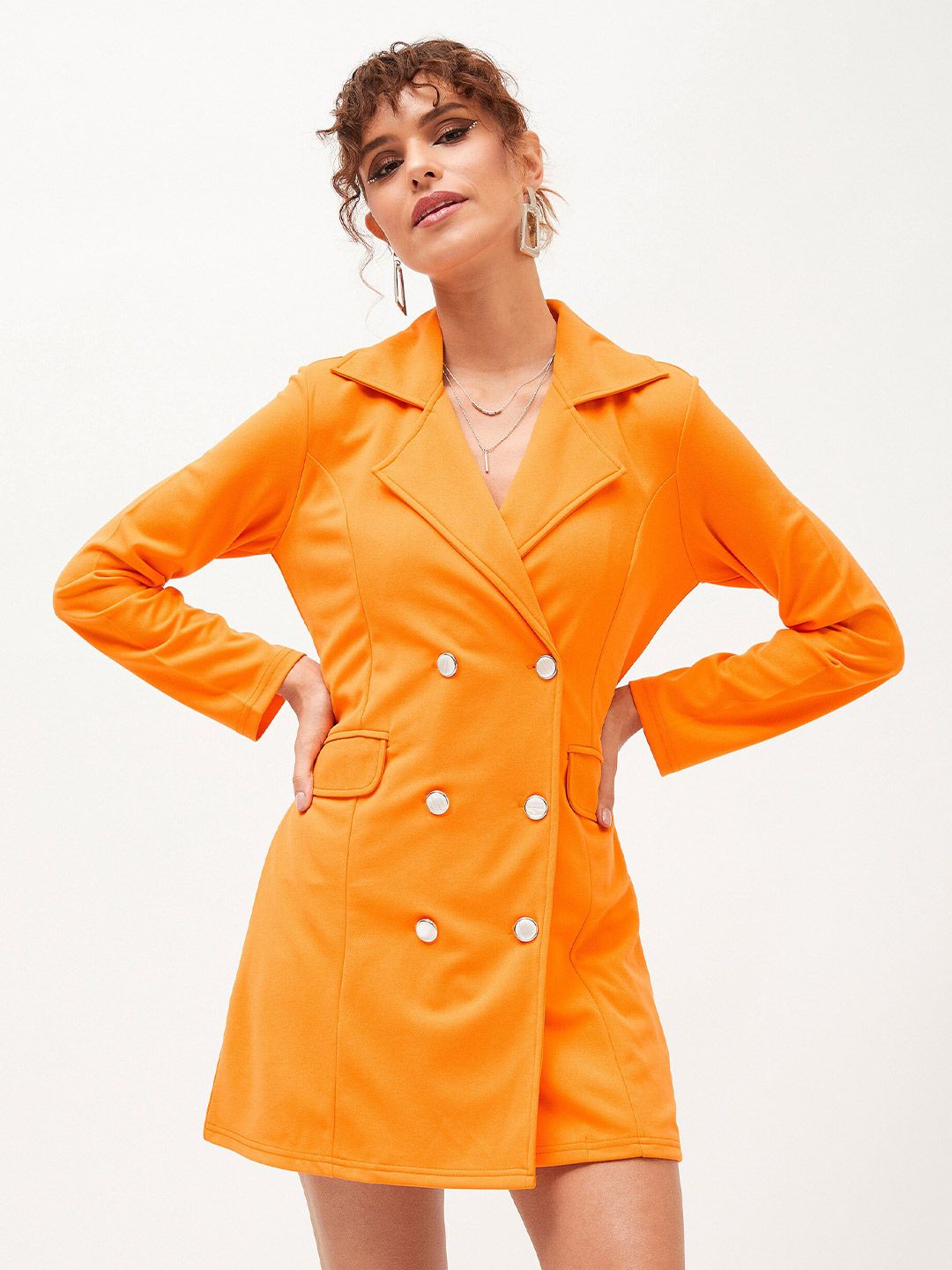 SASSAFRAS Shirt Collar Blazer Dress