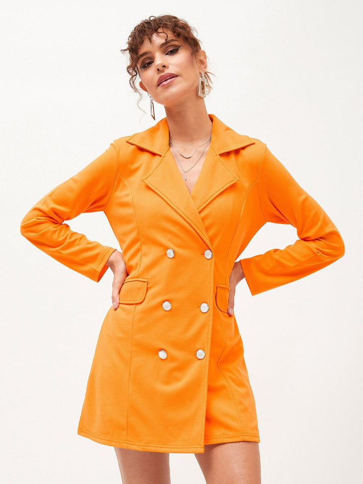 SASSAFRAS Shirt Collar Blazer Dress