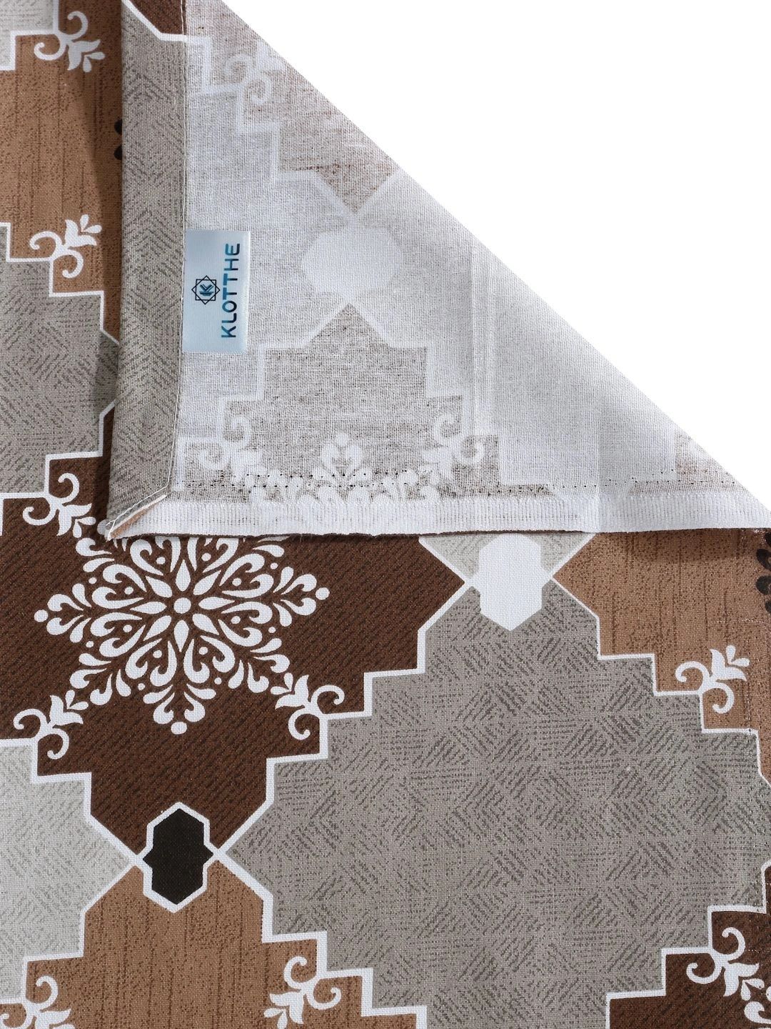Moda Rapido X KLOTTHE Brown Geometric 400 TC Single Bedsheet with 1 Pillow Covers