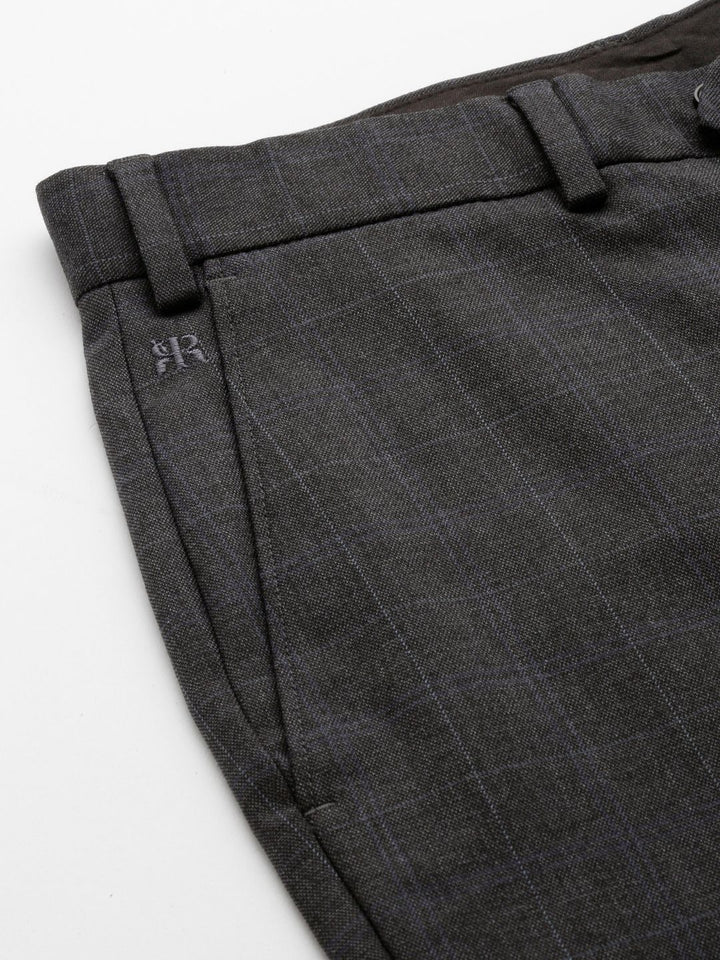 Raymond Men Checked Slim Fit Formal Trousers