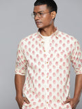 DENNISON Men Cream-Coloured Regular Fit Printed Casual Shirt