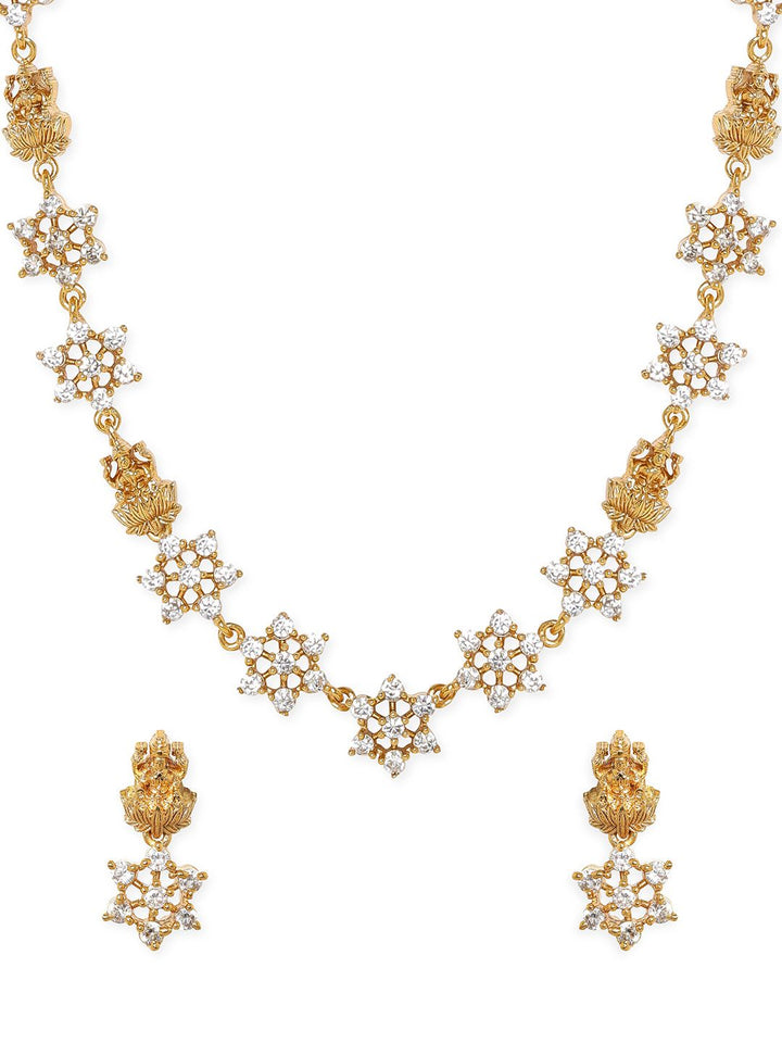 Rubans Gold-Plated AD Stone Jewellery Set
