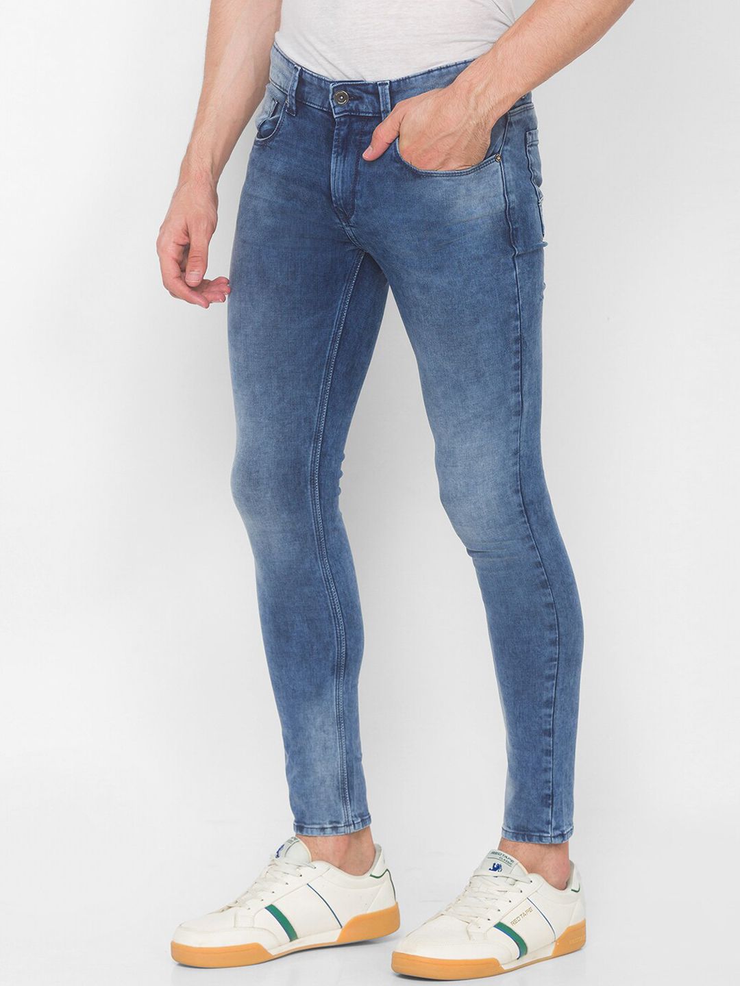 SPYKAR Men Blue Super Skinny Fit Low-Rise Stretchable Jeans