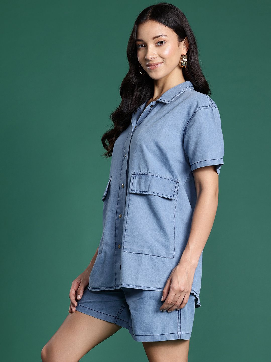 DressBerry Pocket Detail Chambray Co-Ords